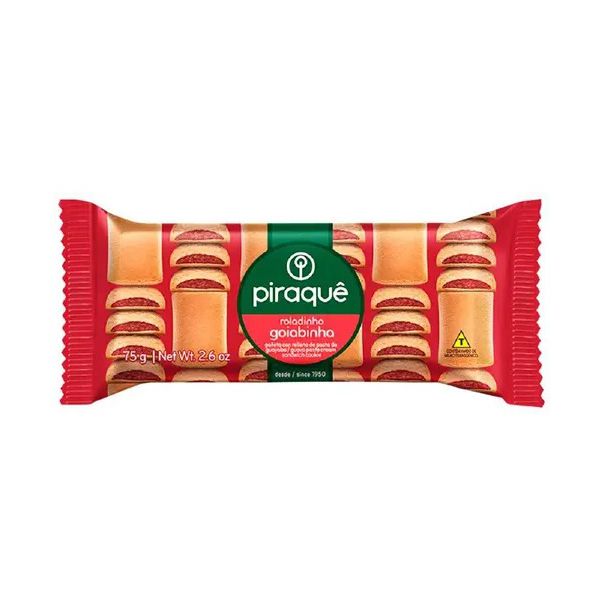 BISCOITO PIRAQUE ROLADINHO DE GOIABA 75 G