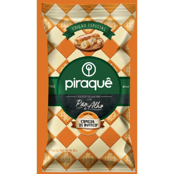 BISCOITO SALGADINHO PIRAQUÊ COMIDA DI BUTECO PÃO DE ALHO 90 G 