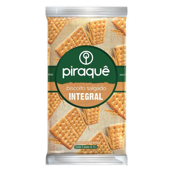 BISCOITO SALGADO PIRAQUÊ INTEGRAL 138 G (6X23G)