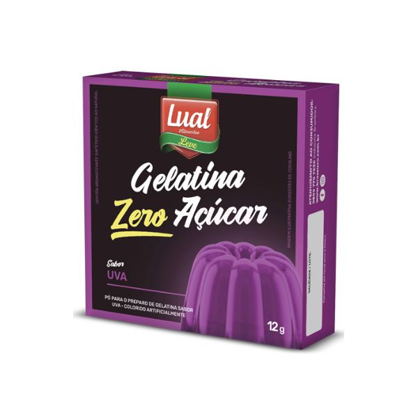 GELATINA LUAL ZERO AÇUCAR UVA 12 G