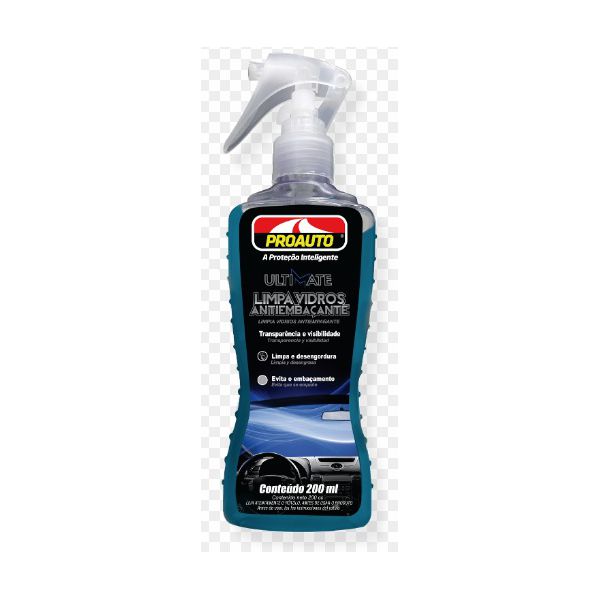 LIMPA VIDROS ANTI-EMBAÇANTE PROAUTO 200 ML 