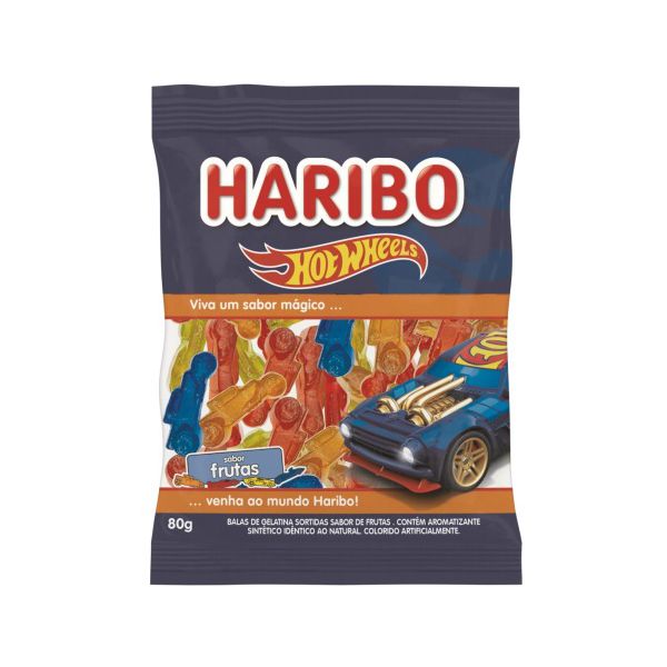 BALA DE GELATINA HOT WHEELS FRUTAS SORTIDAS CARROS 80 G