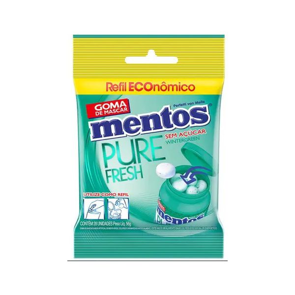 MENTOS PURE FRESH WINTERGREEN REFIL 56 G ( BAG )