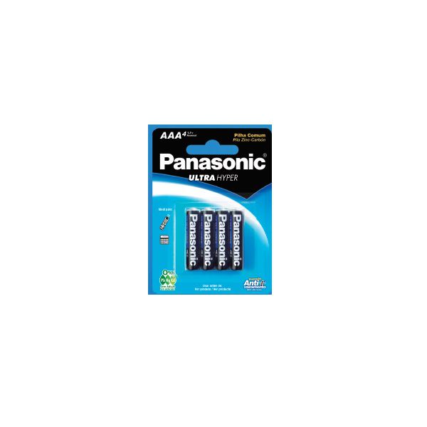 PILHA PANASONIC COMUM PALITO AAA COM 4 UNIDADES