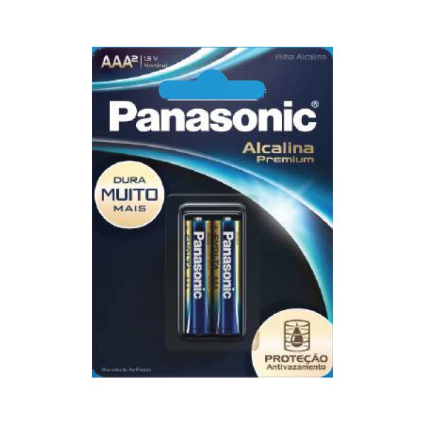 PILHA PANASONIC ALCALINA PREMIUM AAA COM 2 UNIDADES