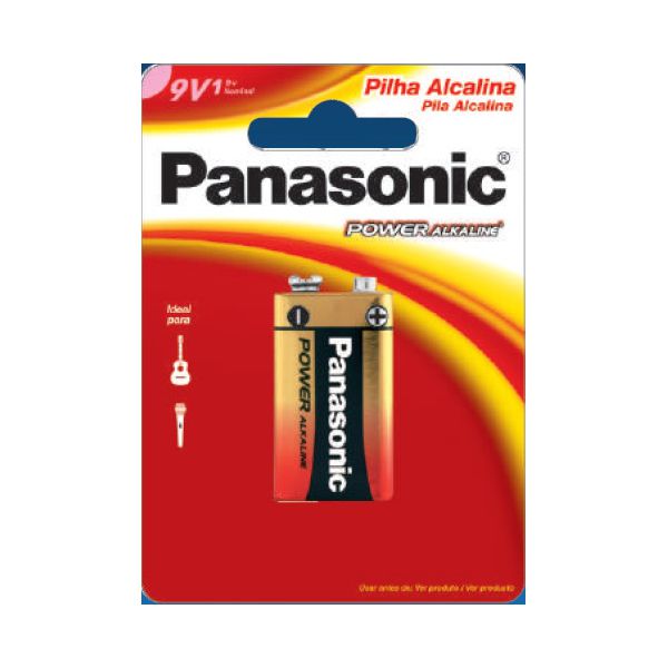 BATERIA PANASONIC ALCALINA 9V COM 1 UNIDADE