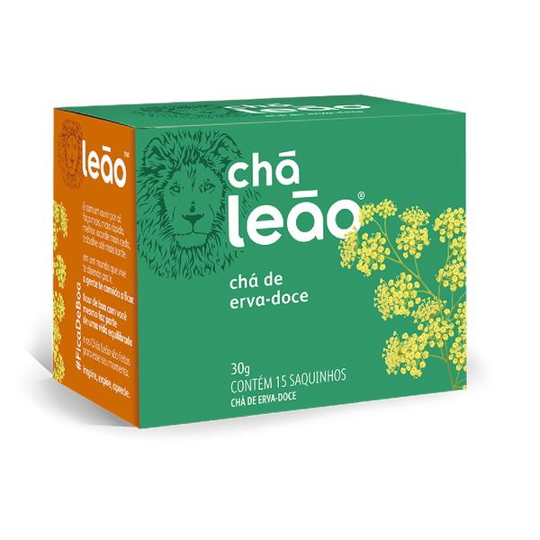 CHÁ LEÃO ERVA DOCE ENVELOPADO 30 G COM 15 SAQ.