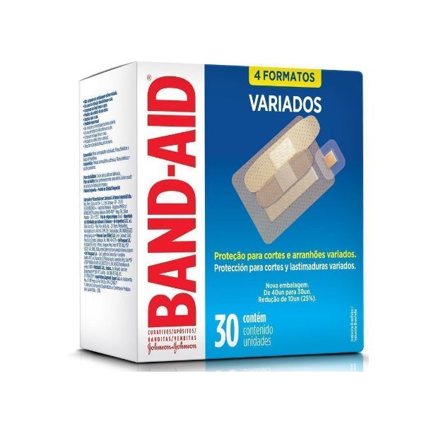 CURATIVO BAND-AID TRANSPARENTE VARIADOS 30 UN 