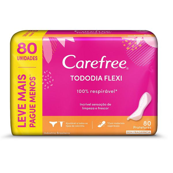 PROTETOR DIÁRIO CAREFREE TODO DIA FLEXÍVEL SEM PERFUME LEVE 80 PAGUE 60 