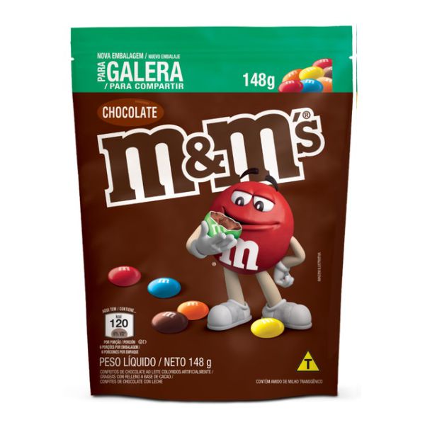 M&M´S CHOCOLATE AO LEITE POUCH 148G