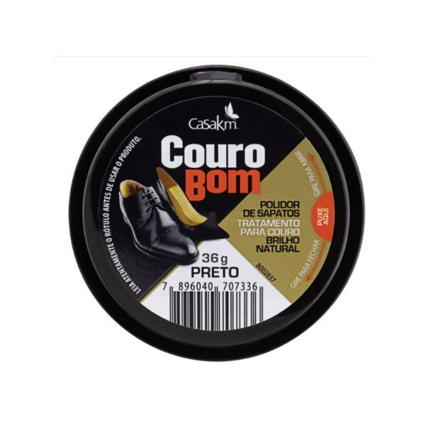 POLIDOR DE SAPATO COURO BOM CREME PRETO 36 G (07336)