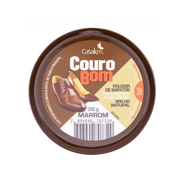 POLIDOR DE SAPATO COURO BOM CREME MARROM 36 G