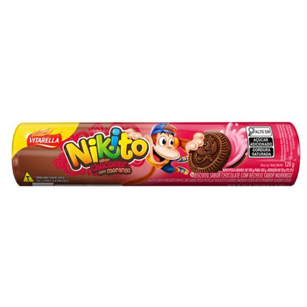 Biscoito Recheado Nikito Chocolate com Morango 120 g