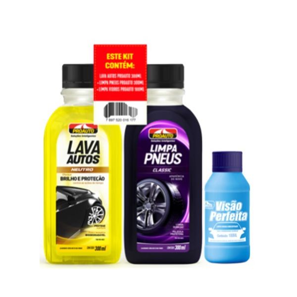 KIT GLASS LV (L. AUTO 300ML+L. PNEU 300ML + L. VIDROS 100ML GTS )