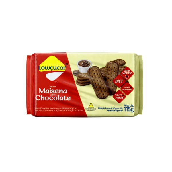 BISCOITO LOWÇUCAR MAISENA CHOCOLATE ZERO AÇUCAR 115 G 
