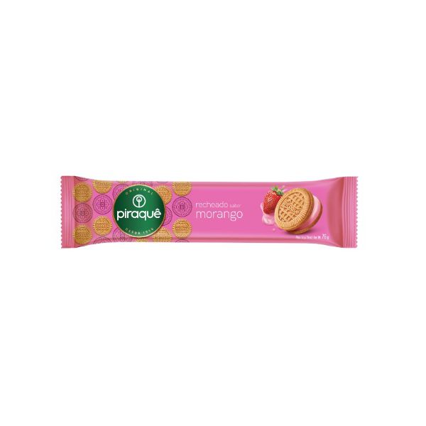 BISCOITO PIRAQUÊ RECHEADO MORANGO 76 G (61293)