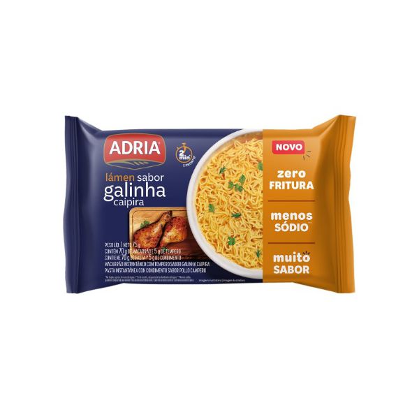 MACARRAO INSTANTÂNEO ADRIA LAMEN GALINHA CAIPIRA 75 G (7295)