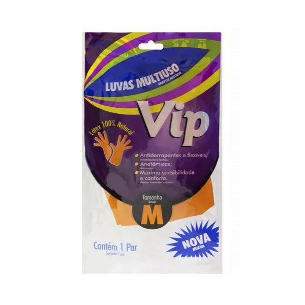 LUVAS VIP MULTIUSO TAMANHO M PACOTE COM 1 PAR