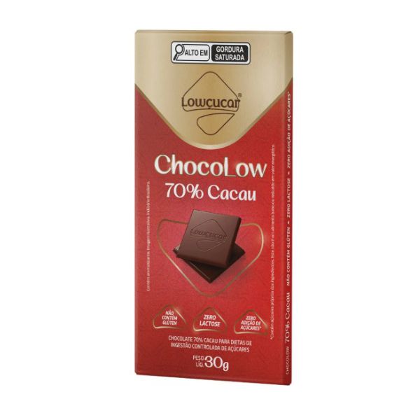 CHOCOLATE 70% CACAU LOWÇUCAR 300 G ( DP 10X30G )
