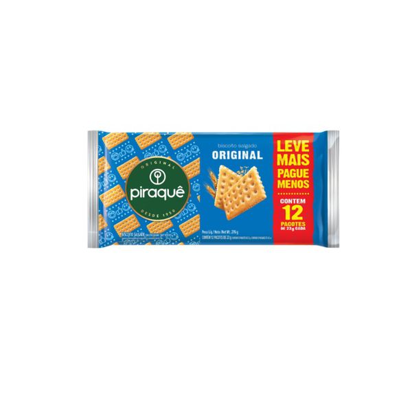 BISCOITO PIRAQUÊ PERSONAL CRACKER SALGADO ORIGINAL 276 G (12X23G)