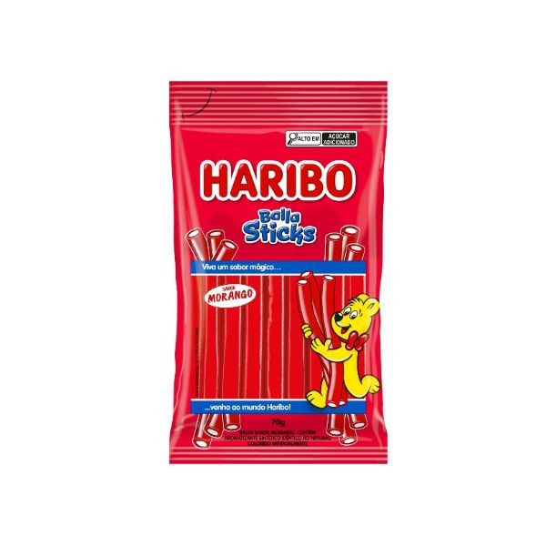 BALA DE GELATINA STICKS MORANGO 70 G (71741)