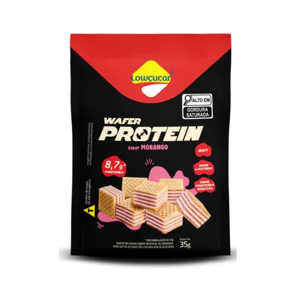 WAFER PROTEIN MORANGO LOWÇUCAR 35 G (7413)