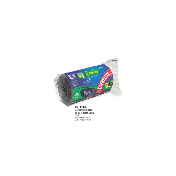 SACO P/ LIXO DE 50 LTS EM ROLO C/ 50 UNID (08434)