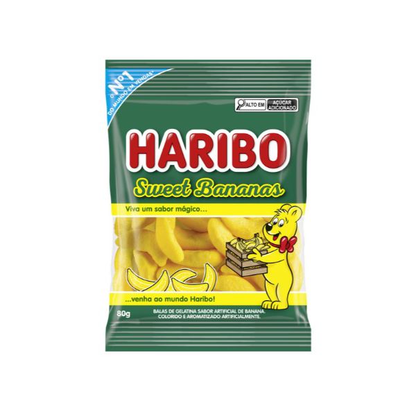 BALA DE GELATINA BANANA 80 G (1734)