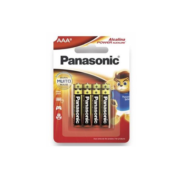 PILHA PANASONIC ALCALINA PALITO AAA C/ 8 (8930)