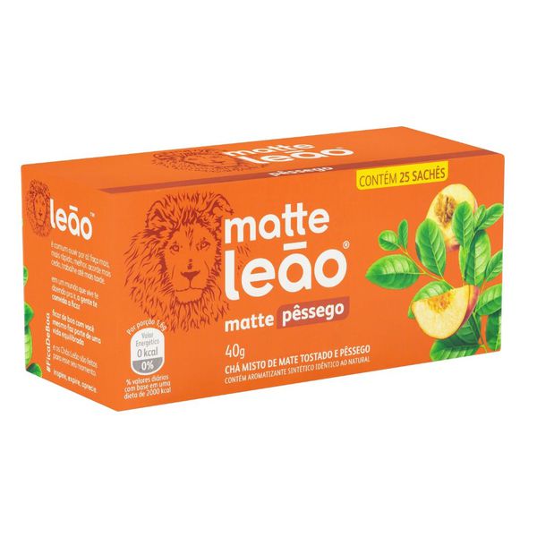 CHÁ MATTE LEÃO PESSEGO 40 G C/ 25 SAQ