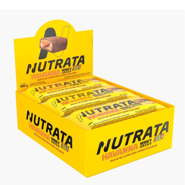 BARRA PROTEICA NUTRATA HAVANA GREGO DOCE LEITE E LIMAO 480G (DP12X40G)