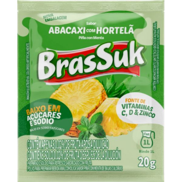 REFRESCO BRASSUK ABACAXI COM HORTELA 15X20G (91516)