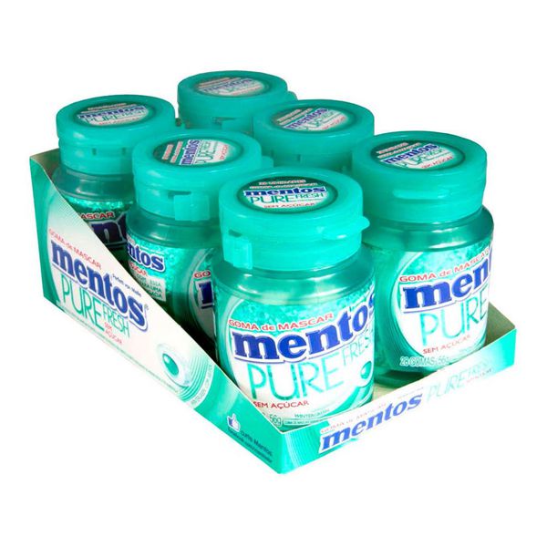 MENTOS PURE FRESH WINTERGREEN 28P GARRAFA 336 G VERDE (DP 6 X 56 G)