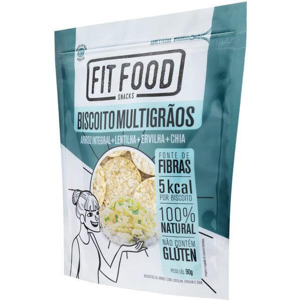 BISCOITO DE ARROZ LENTILHA + ERVILHA + CHIA 90 G FIT FOOD