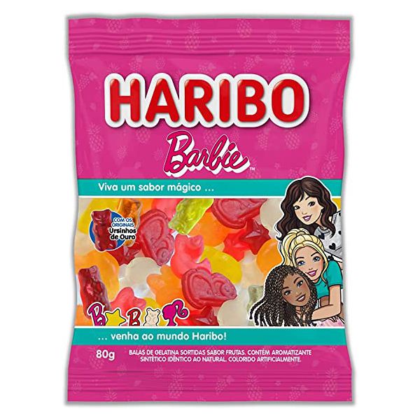 BALA DE GELATINA BARBIE FRUTAS SORTIDAS 80 G 