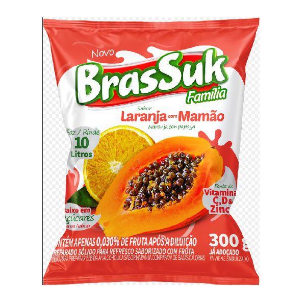 REFRESCO BRASSUK LARANJA C/ MAMÃO 300 G (4622)