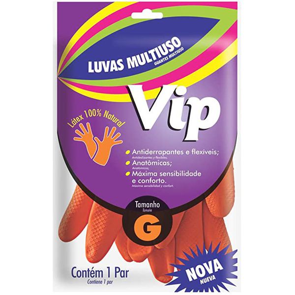 LUVAS VIP MULTIUSO TAMANHO G PACOTE COM 1 PAR