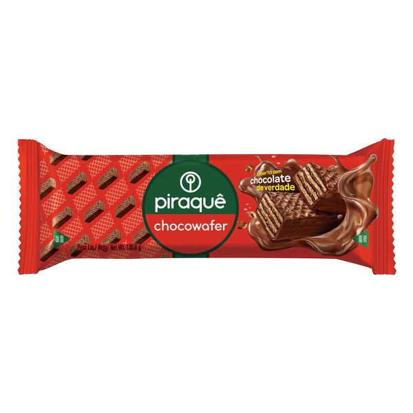 CHOCOWAFER PIRAQUE WAFER RECHEADO COBERTO COM CHOCOLATE 100,8 G 