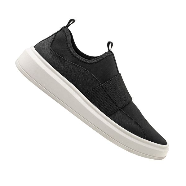 TENIS COLLINS 1 PRETO 100 COURO ELASTICO CALCE FACIL LANCAMENTO