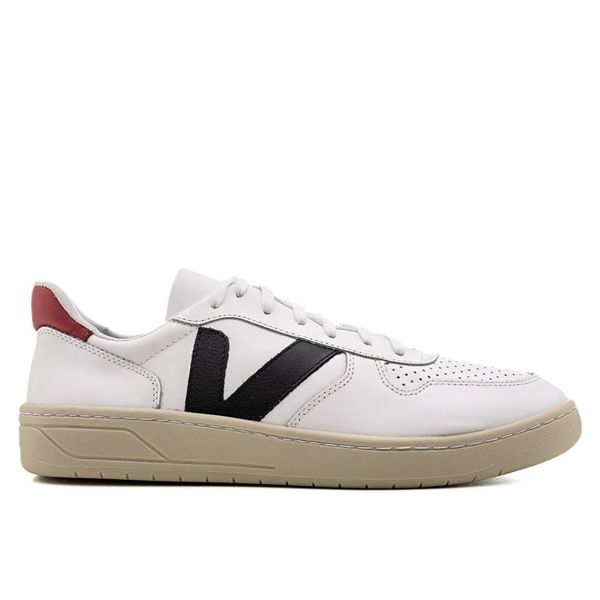 Tenis V Masculino ForkVt Branco 100% Couro Com Solado Costurado 