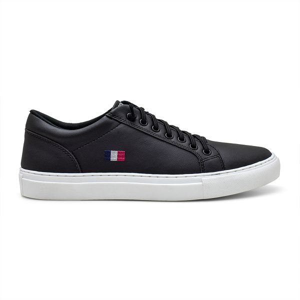 TENIS CASUAL MASCULINO LONDRES PRETO AJUSTE ELASTICO CALCE FACIL COM SOLADO COSTURADO