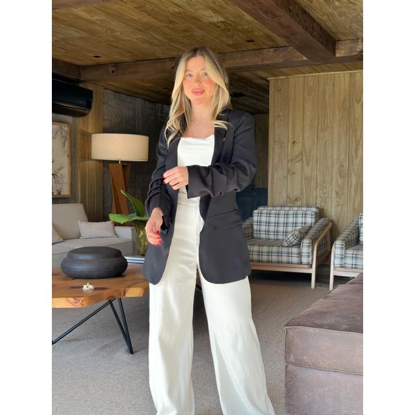 Blazer Lilian Manga 3/4 Preto