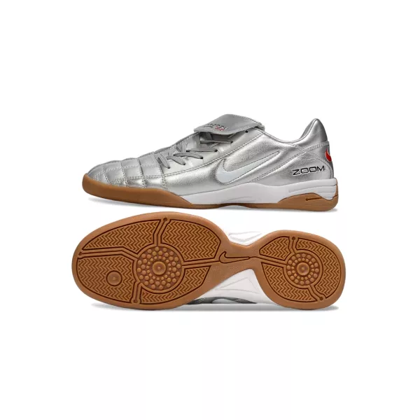 Chuteira Futsal Nike Total 90 III Full Prata/Branco