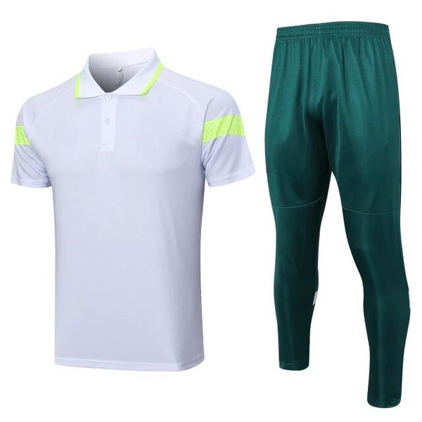 Conjunto Treino Polo Palmeiras 23/24 Camisa + Calça - Branco detalhe neon