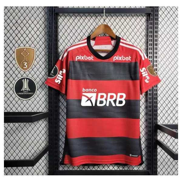 Camisa Flamengo Home 23/24 - Patrocínio + Patchs -... - ATACADO ESPORTIVO
