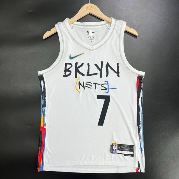 Nba Brooklyn Silk Durant Camisa 7 Bordada