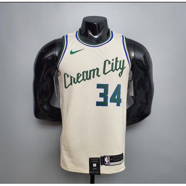 NBA Milwaukee Cream City silk (jogador) giannis antetokounmpo 34 - bege