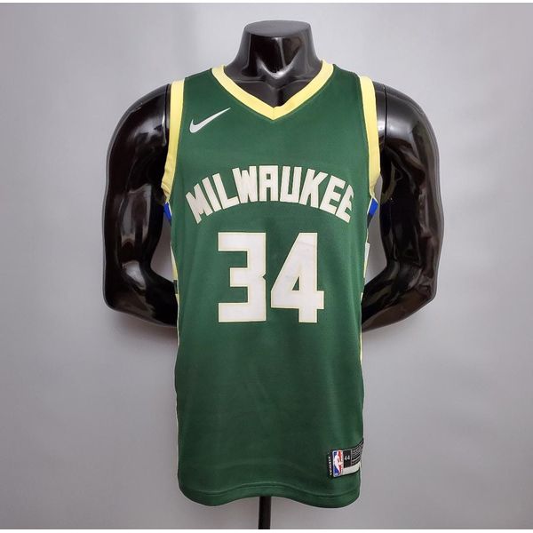 Nba Milwaukee silk (jogador) Giannis Antetokounmpo 34 - Verde