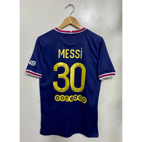 Camisa Paris Saint-germain Azul Messi Nº 30 Torcedor 21/22 (DOURADO)