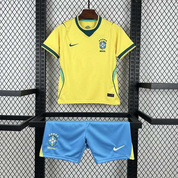 Conjunto Infantil Brasil Home I 26/27 – Amarelo E ... - ATACADO ESPORTIVO